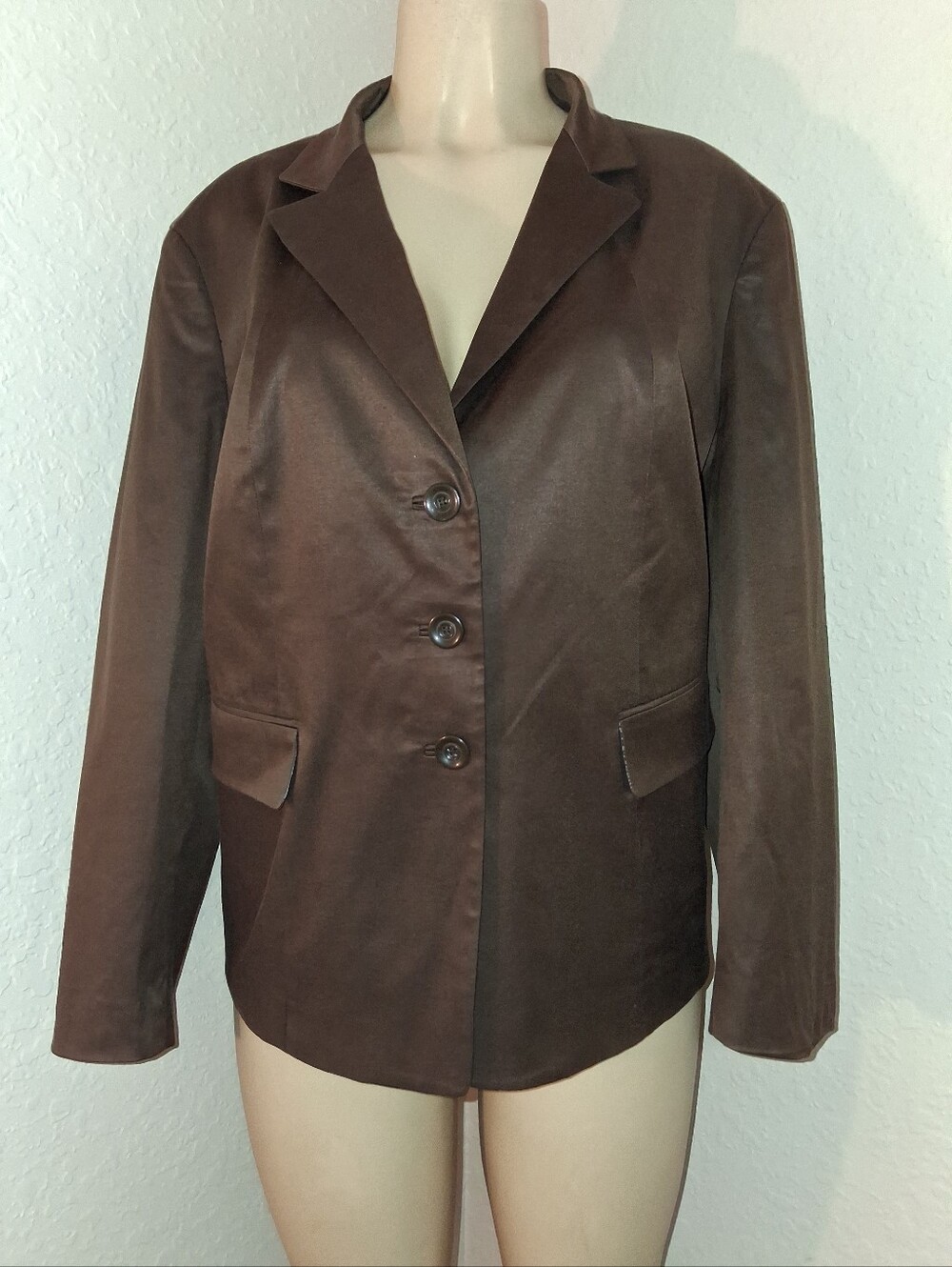 TALBOTS PETITES BROWN JACKET SZ 18W